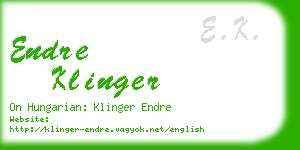 endre klinger business card